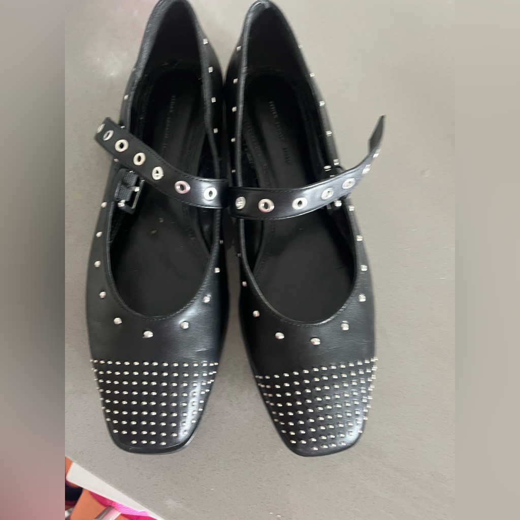 Euc Design Concept Studio | Leather Studded Mary Jane Flats